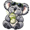 Süßer Koala mit Matcha Latte