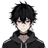 Dunkler Neon Gothy Charakter
