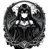 Gothic Anime-Dame im viktorianischen Rahmen