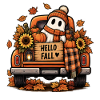 Herbsttruck mit Kürbissen