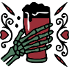 Skelett Hand Bier Logo