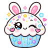 Kawaii Sparkle Bunny Cupcake
