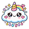 Bezaubernde Regenbogen-Einhornwolke