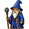 Blauer Zauberer Pixelheld