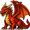 Pixeldrache Feuerrot