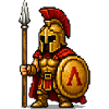Römischer Spartaner Pixelheld