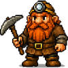 Pixel Zwerg mit Spitzhacke