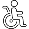 Rollstuhlbarriere-Symbol