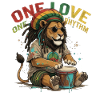 Reggae Löwe One Love Rhythm Trommel