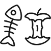 Symbol der Lebensmittelabfälle-Linie