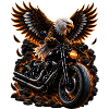 Adler auf Cruiser-Motorrad