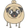 Lustiger runder Mops Comic Hund Grafik