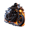 Motorradfahrer bei Nacht