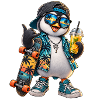 Sommerpinguin Skateboard-Vibe