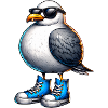 Coole Möwe mit Sneakers
