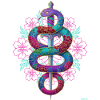 Schlangenschwertblumen-Design.