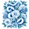 Hellblaues Snakes Rosenbeet-Design.
