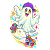 Geist auf Skateboard Neonfreude