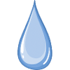 Blauer glänzender Wassertropfen