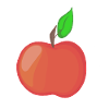 Roter Apfel mit Blattillustration