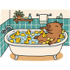 Capybara-Schaumbad mit Quietscheenten und Yuzu