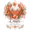 Krebs Tierkreis Terrakotta Botanische Astrologie Boho