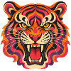 Psychedelischer Tigerkopf