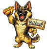 Schäferhund mit Fast Food
