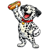 Dalmatiner mit Hot Dog