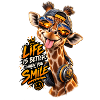 Giraffe mit Sonnenuntergang-Smile
