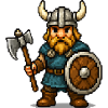 Pixelviking Krieger mit Axt
