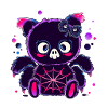 Neon Pandabär mit Spinnennetz