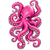 Pinke Krake - Oktopus Meeresmotiv