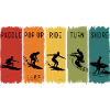 Retro-Surf-Stufen Paddel-Pop-up-Fahrt Ufer