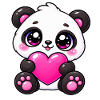 Bezaubernder Pink Heart Panda