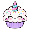 Festlicher süßer Einhorn-Cupcake