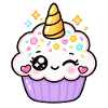 Pastell-Kawaii-Einhorn-Cupcake