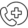 Telefonnummer-Symbol der medizinischen Hotline