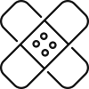 Klebeverband Medizinlinien-Symbol