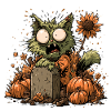 Grüne ZombieKatze