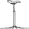 Verwurzelt Fahrrad Line Art