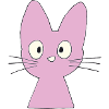 Pastellpink Katzenkopf Cartoon