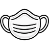 Weißes Gesichtsmasken-Liniensymbol