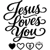 Jesus liebt dich Script Herz Design