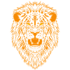 Orange-Löwen-Porträtstil