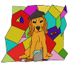 Maler Hund Künstlermotiv
