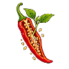 Roter Chili mit Samenakzent