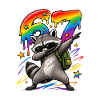 Dabbing Waschbär 67 Regenbogen