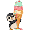 Pinguin Mit Eistüte Sommerliebe Eisfan