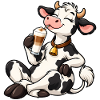 Süße Kuh mit Latte Macchiato